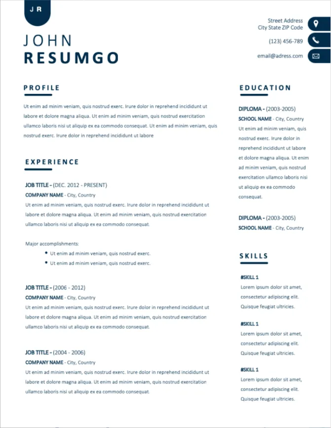 6 Template Resume dan CV Eksekutif Download Gratis untuk Microsoft Word