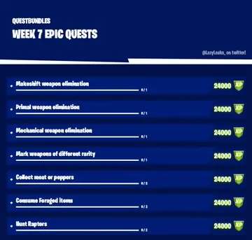 Fortnite Week 7 Epic Quests