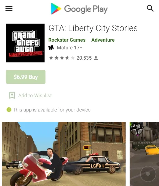GTA: Liberty City Stories – Apps no Google Play