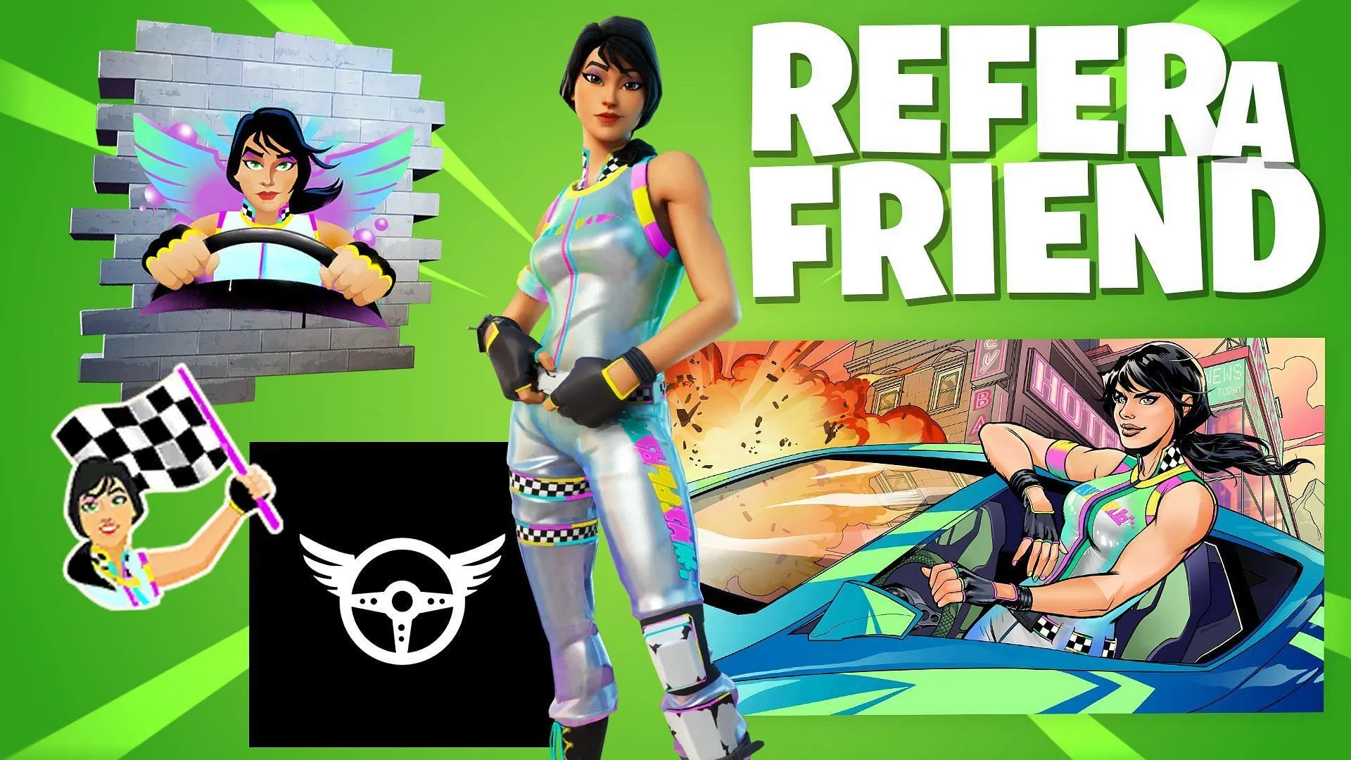 Fortnite Refer-A-Friend Program: Free Rewards, Rainbow Racer Skin, & More