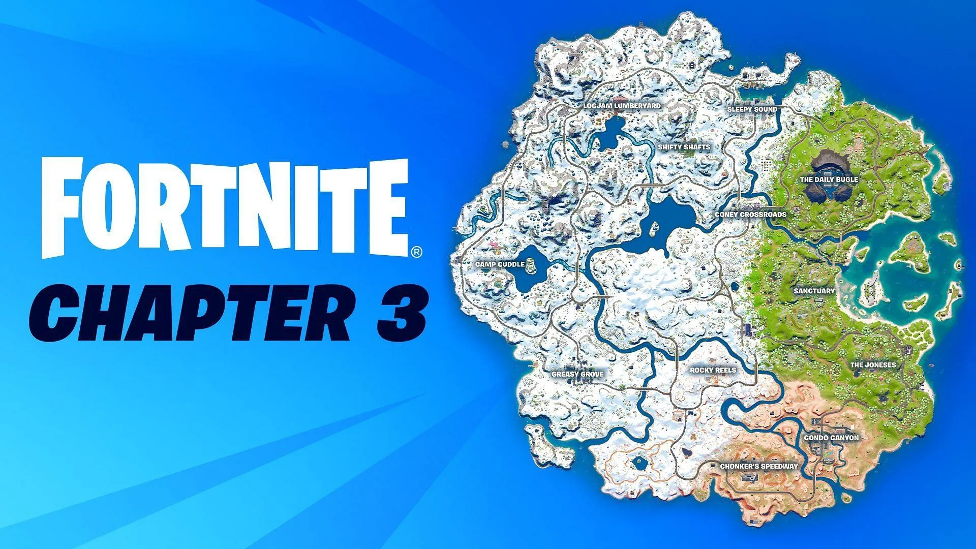  Fortnite Chapter 3 Season 1 Map: Tilted Tower, Shifty Shafts, and New POI Added